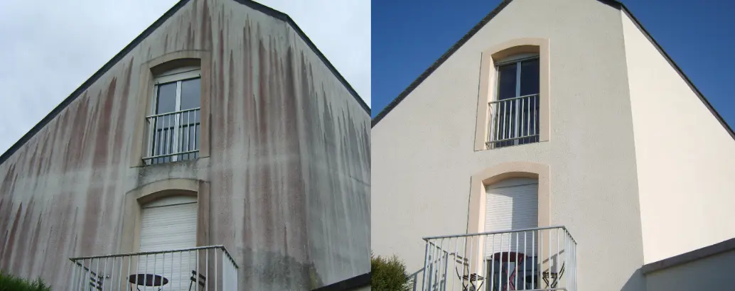 Nettoyage de façade professionnel en Sarthe - Avant/Après